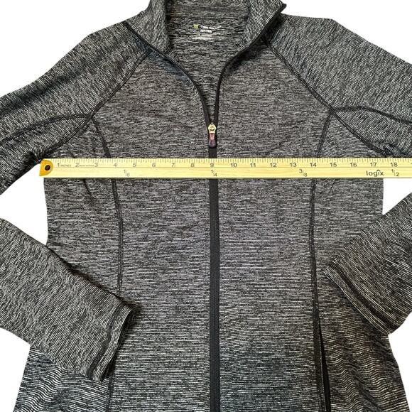 Tek Gear Jacket Womens Size S Dry Tek Full Zip Gray Black Space Dye Workout - Picture 7 of 9